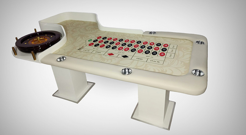 Mesa de Roleta Branca Pequena com Roleta de 55cm e Porta Copos - R2